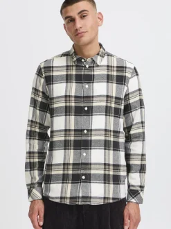 Solid Herren Flanellhemd - SDChris in schwarz