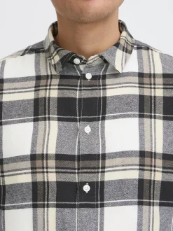 Solid Herren Flanellhemd - SDChris in schwarz