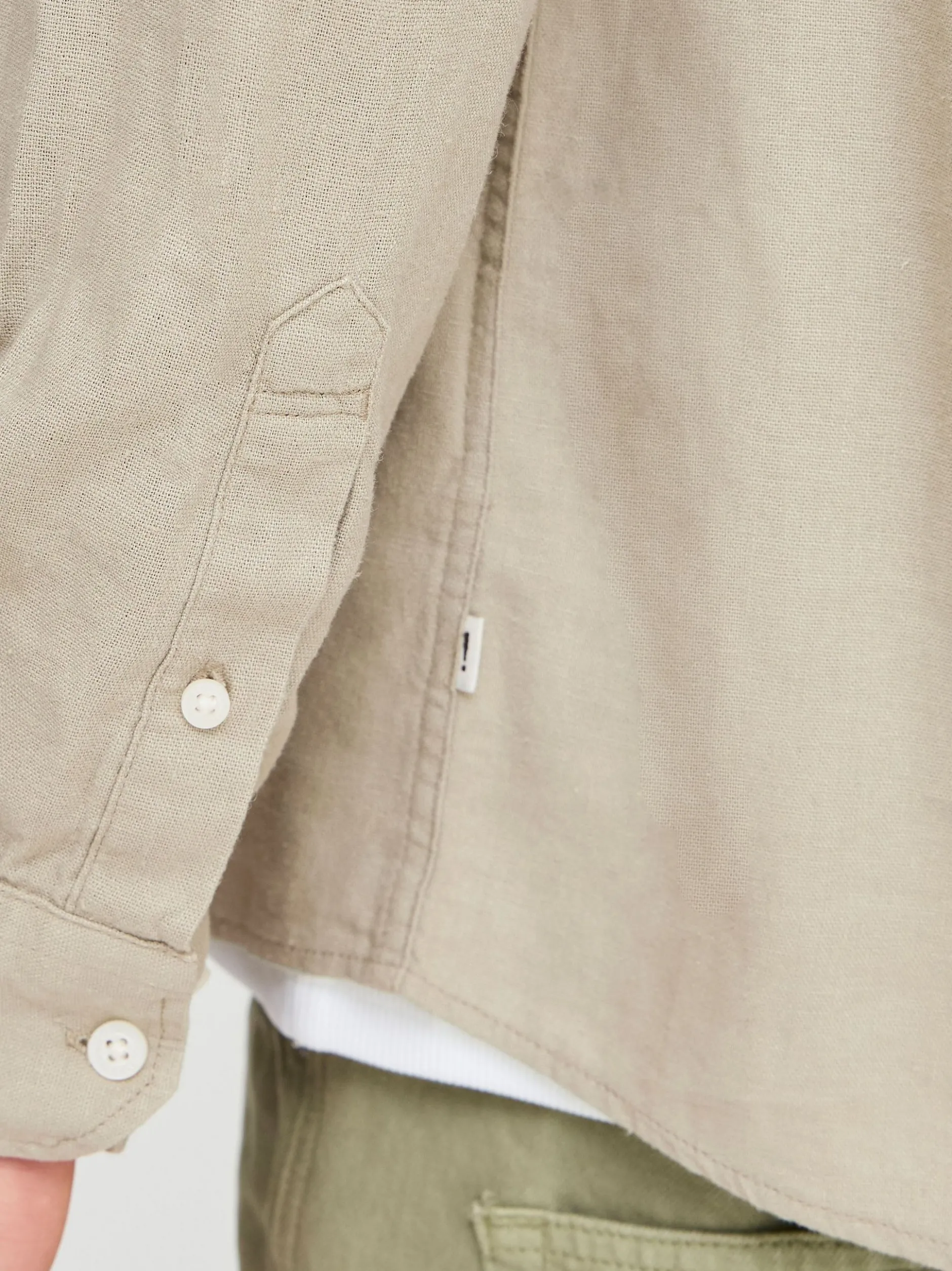 Solid Herren Langarmhemd - SDAllan in beige