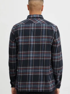 Solid Herren Langarmhemd - SDDanar in marine