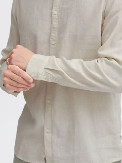 Solid Herren Langarmhemd - SDEnea in beige