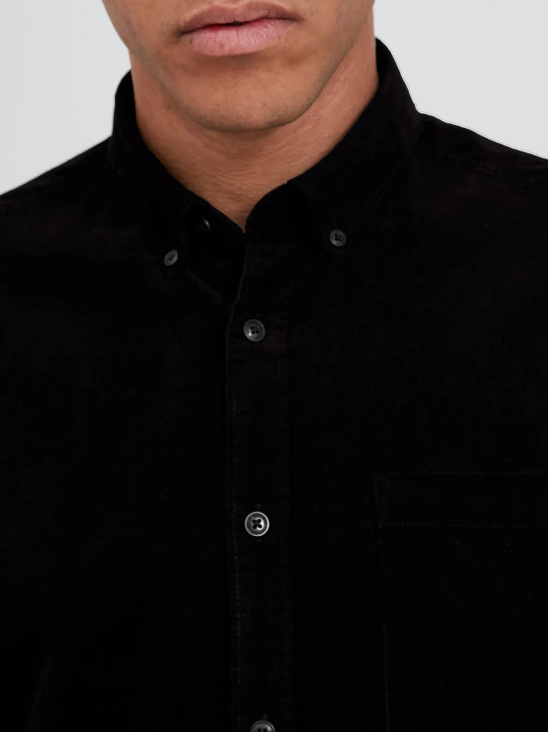 Solid Herren Langarmhemd - SDJuan in schwarz