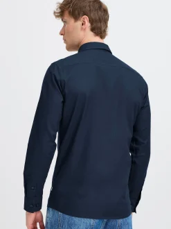 Solid Herren Langarmhemd - SDOlmin in blau