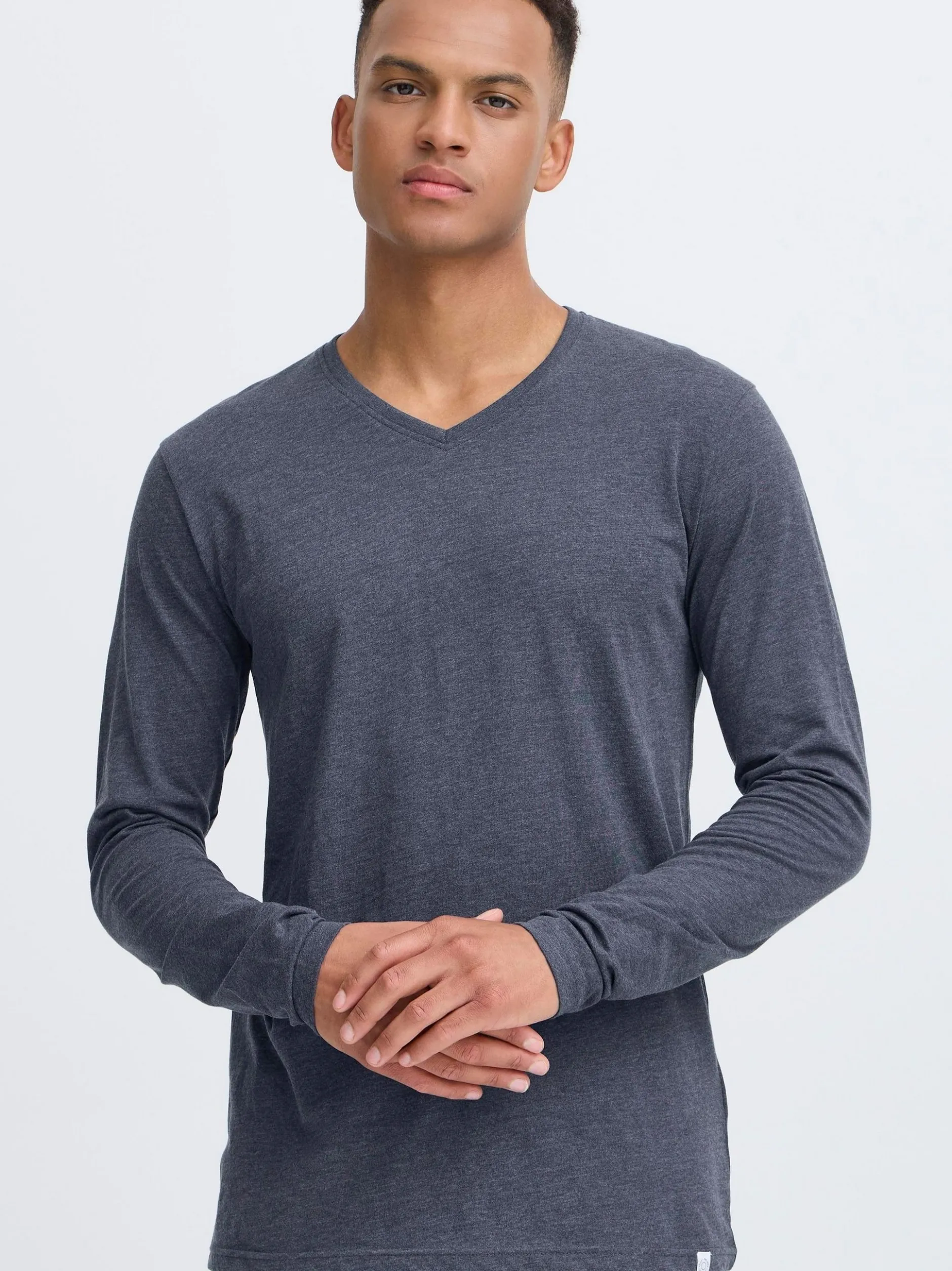 Solid Herren Langarmshirt - SDBeda in blau