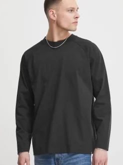 Solid Herren Langarmshirt - SDEyado in schwarz