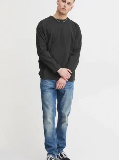 Solid Herren Langarmshirt - SDEyado in schwarz