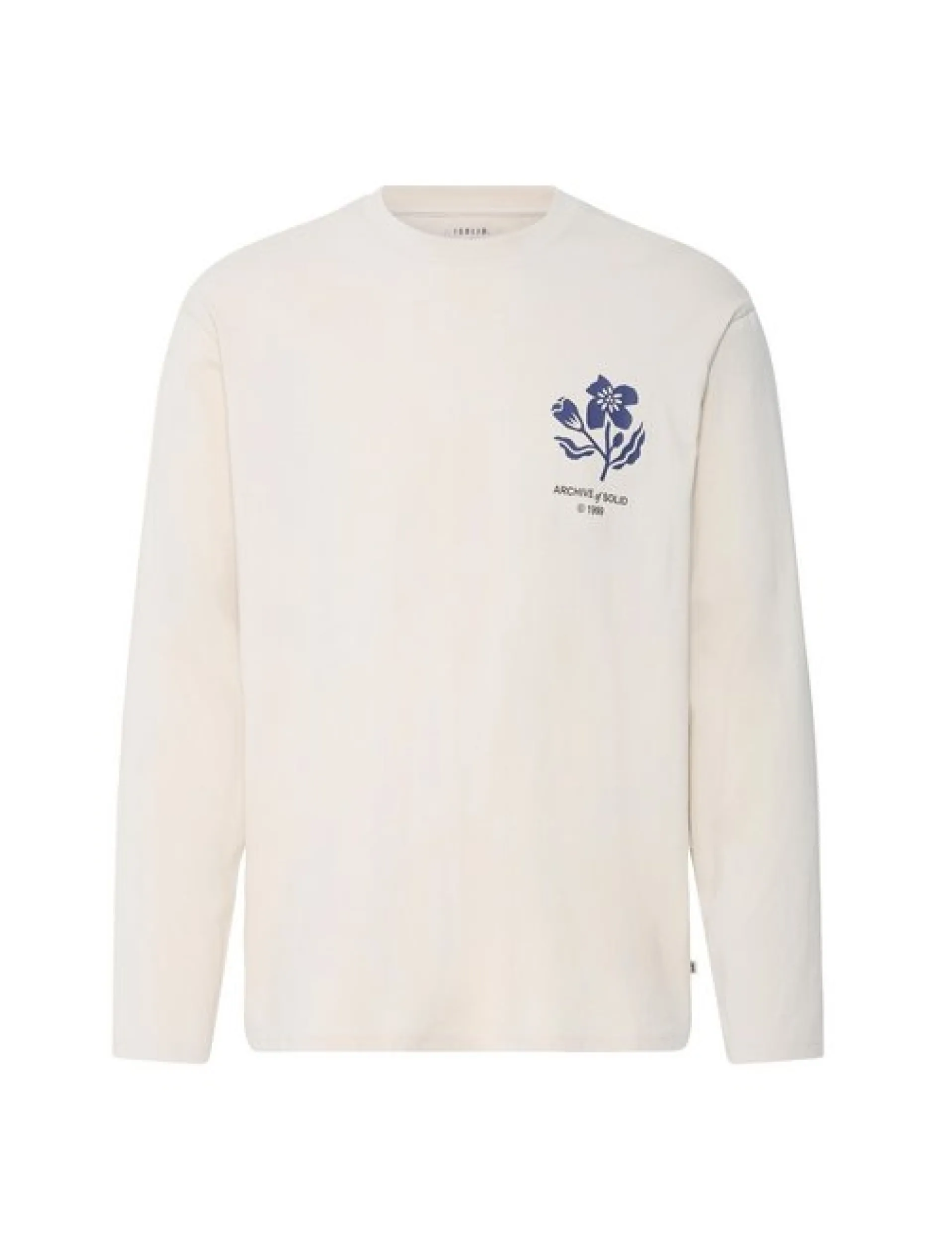 Solid Herren Langarmshirt - SDFulton ONeck in beige