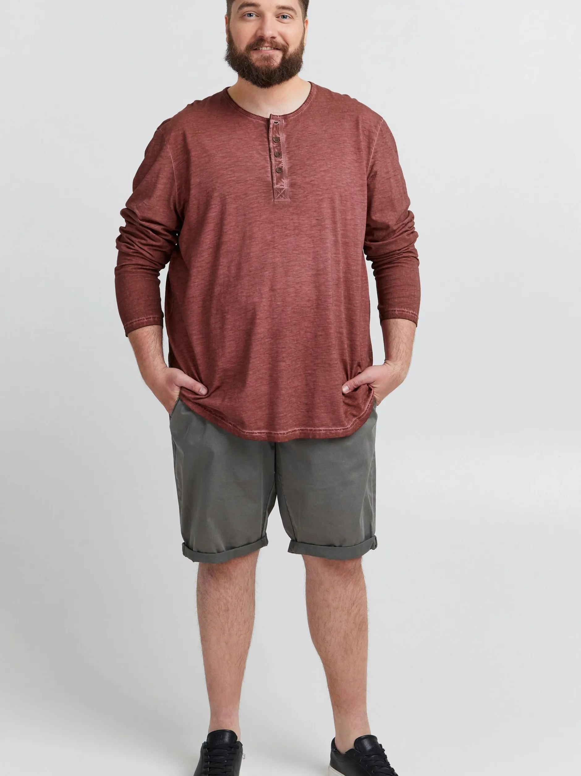 Solid Herren Langarmshirt - SDTimur Big & Tall in rot