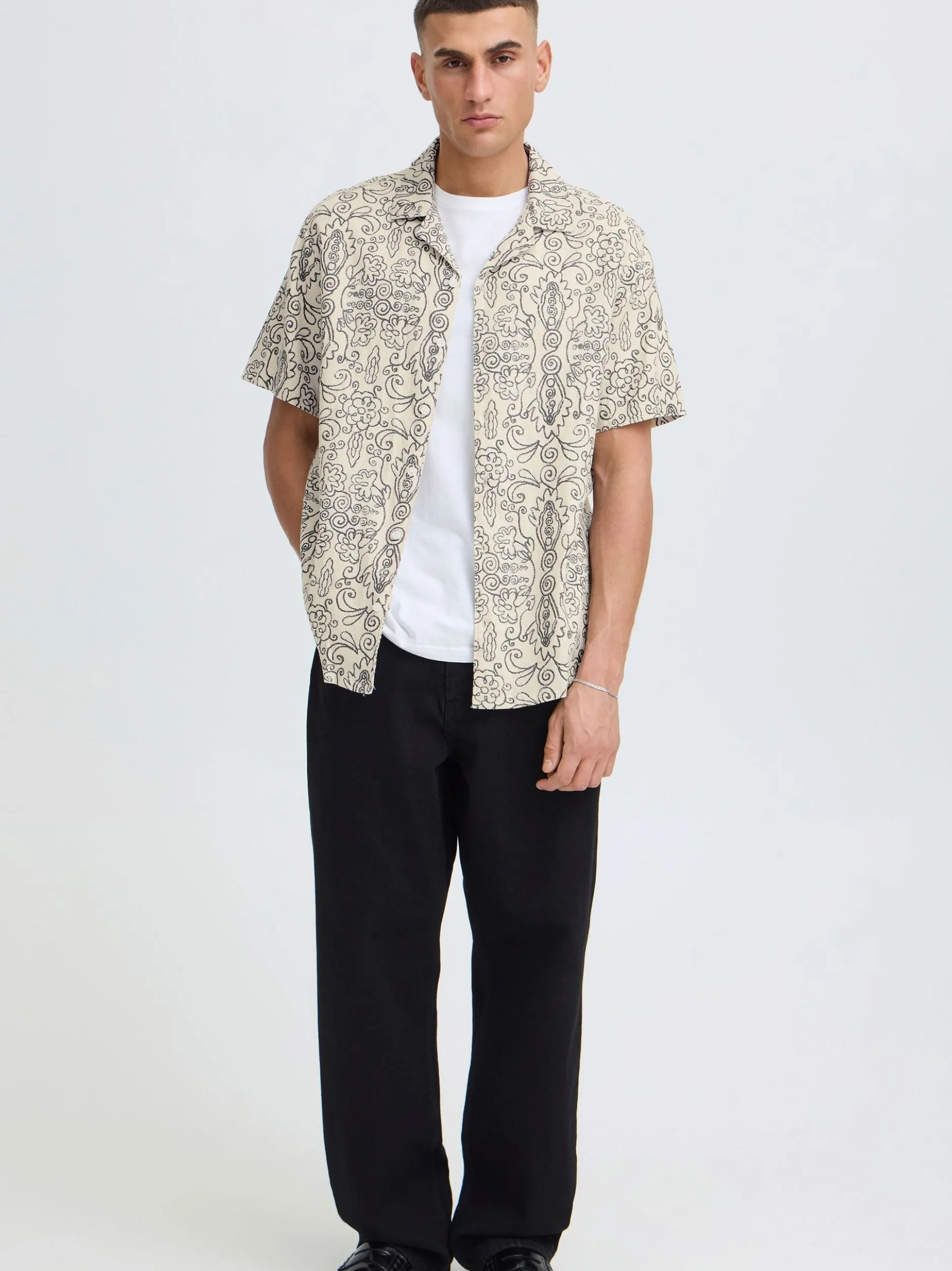 Solid Herren Leinenhemd - SDUtkolt in beige
