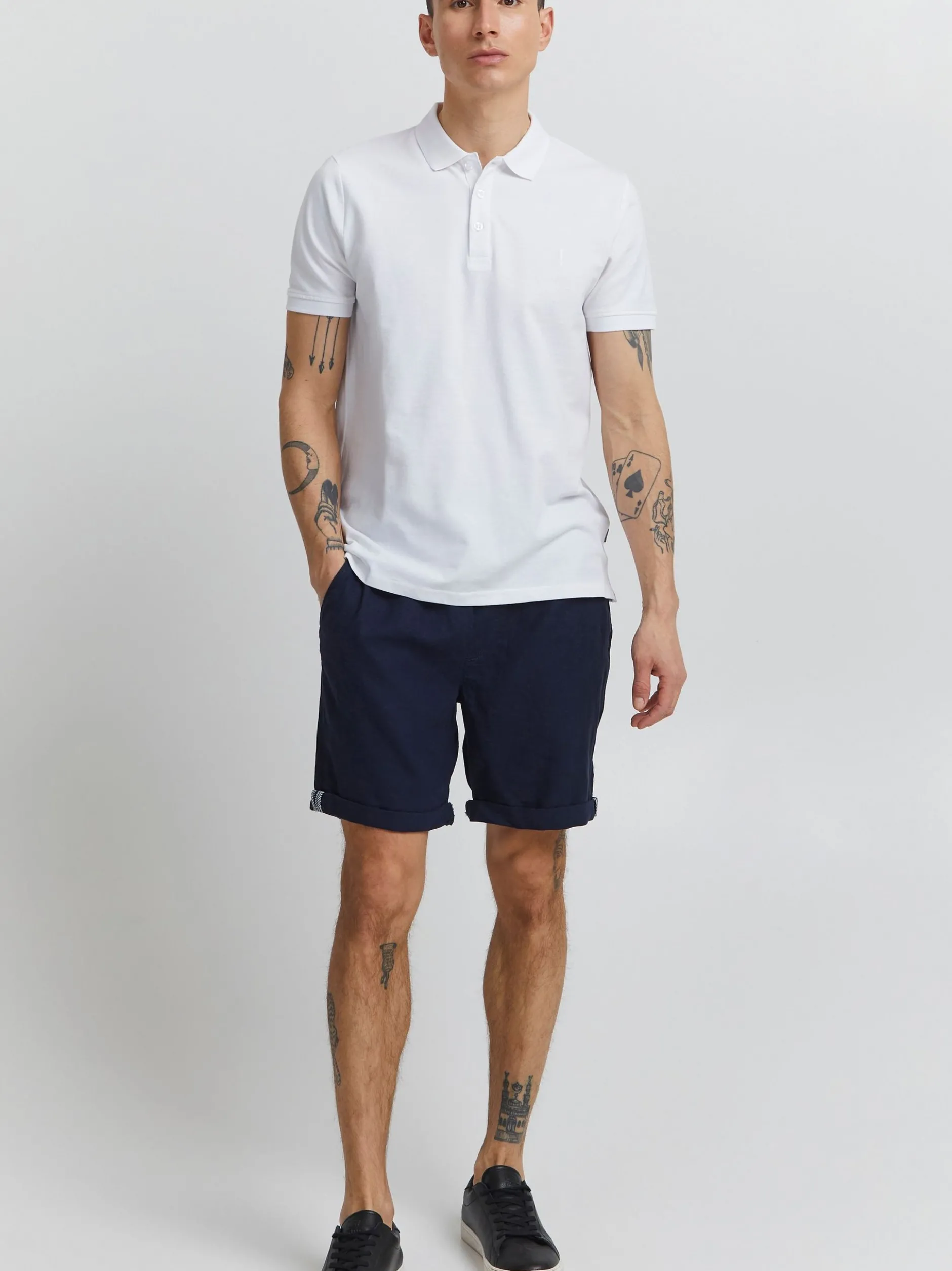 Solid Herren Poloshirt - SDAthen in weiß