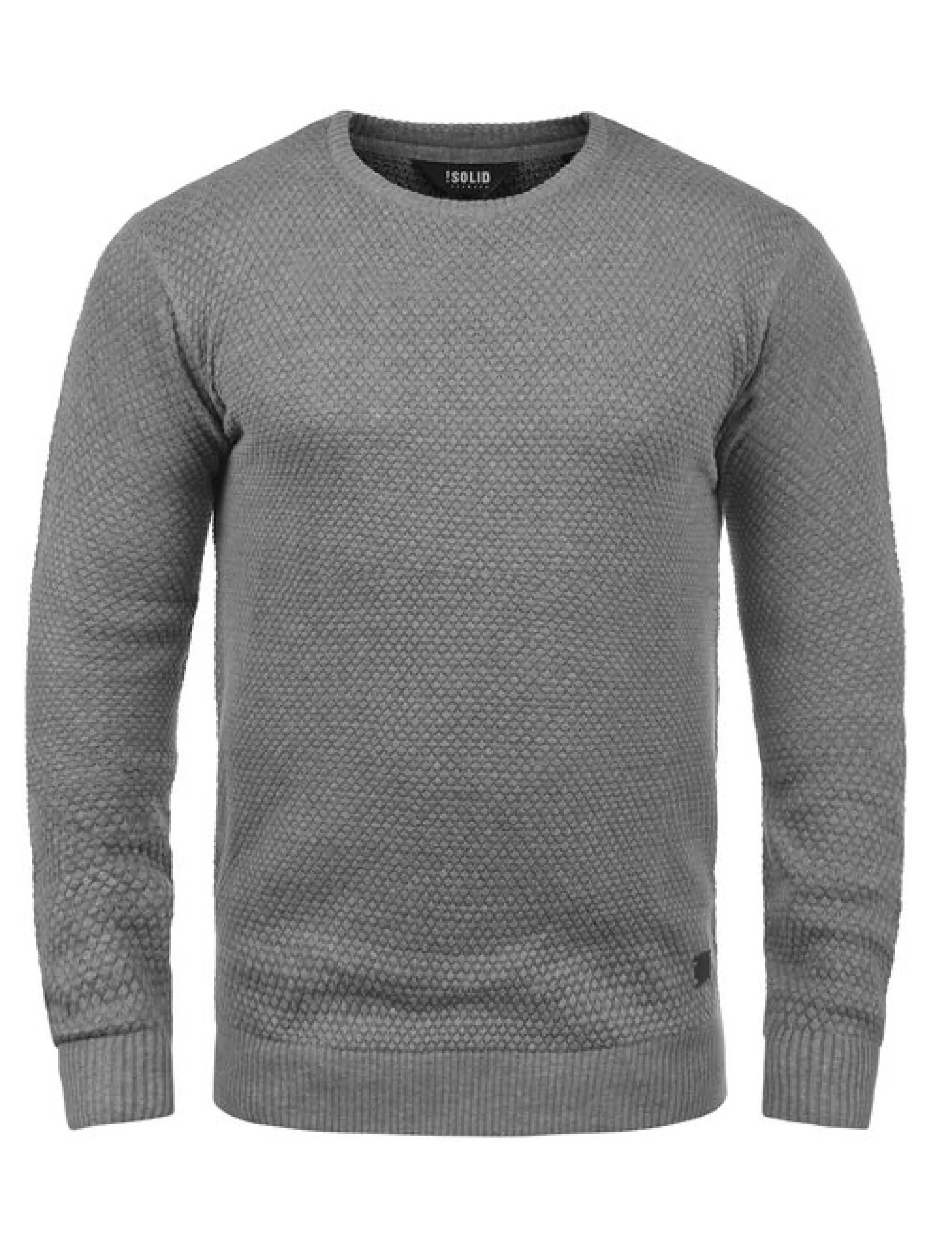 Solid Herren Rundhalspullover - SDKarl in grau