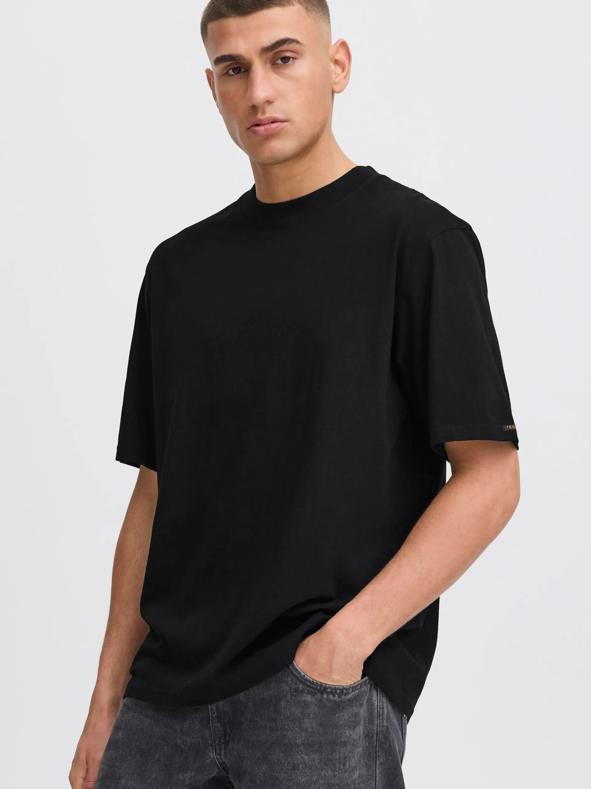 Solid Herren Rundhalsshirt - SDJulian in schwarz