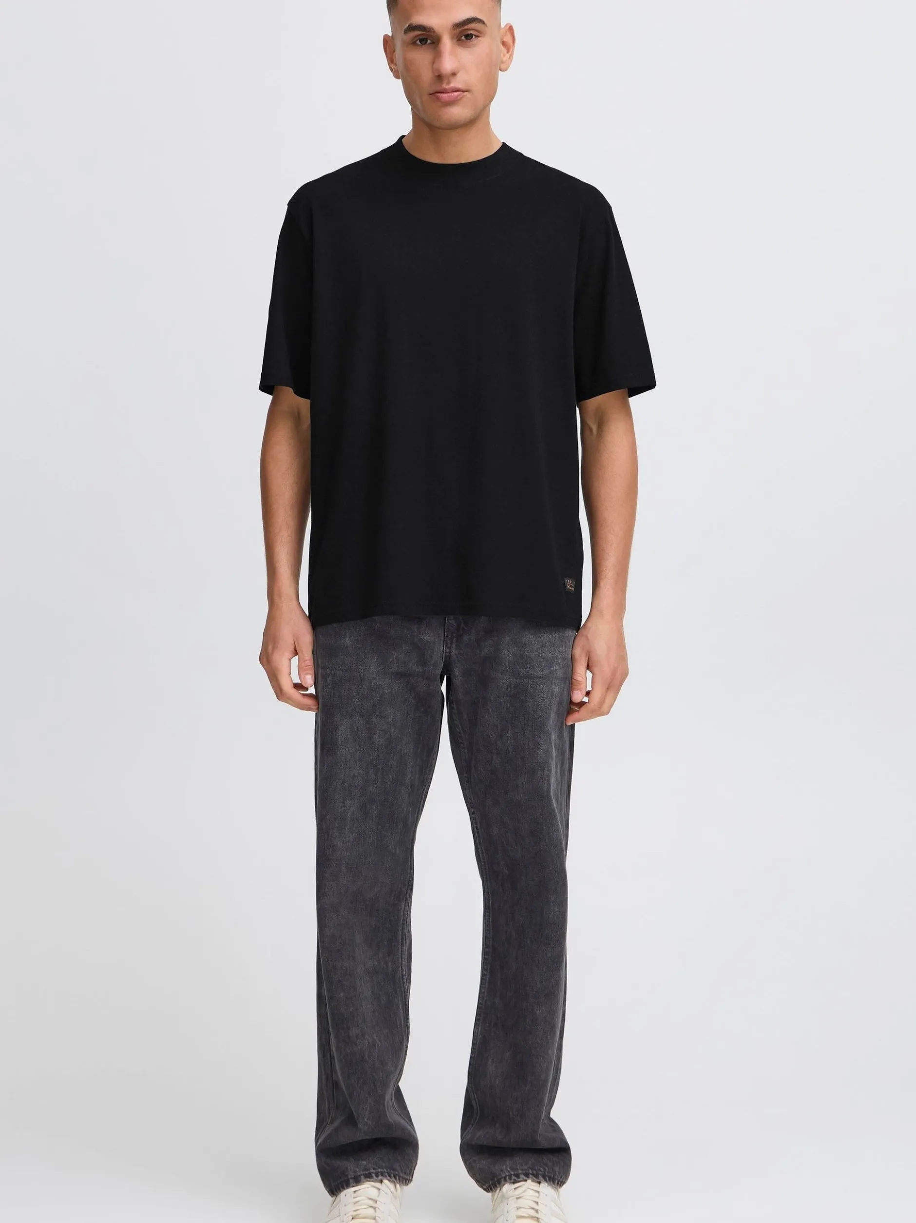 Solid Herren Rundhalsshirt - SDJulian in schwarz