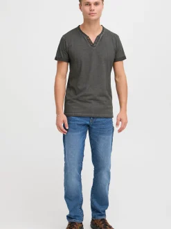 Solid Herren Rundhalsshirt - SDTino in schwarz