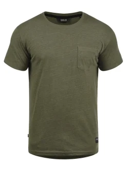 Solid Herren Rundhalsshirt - SDBob in grün