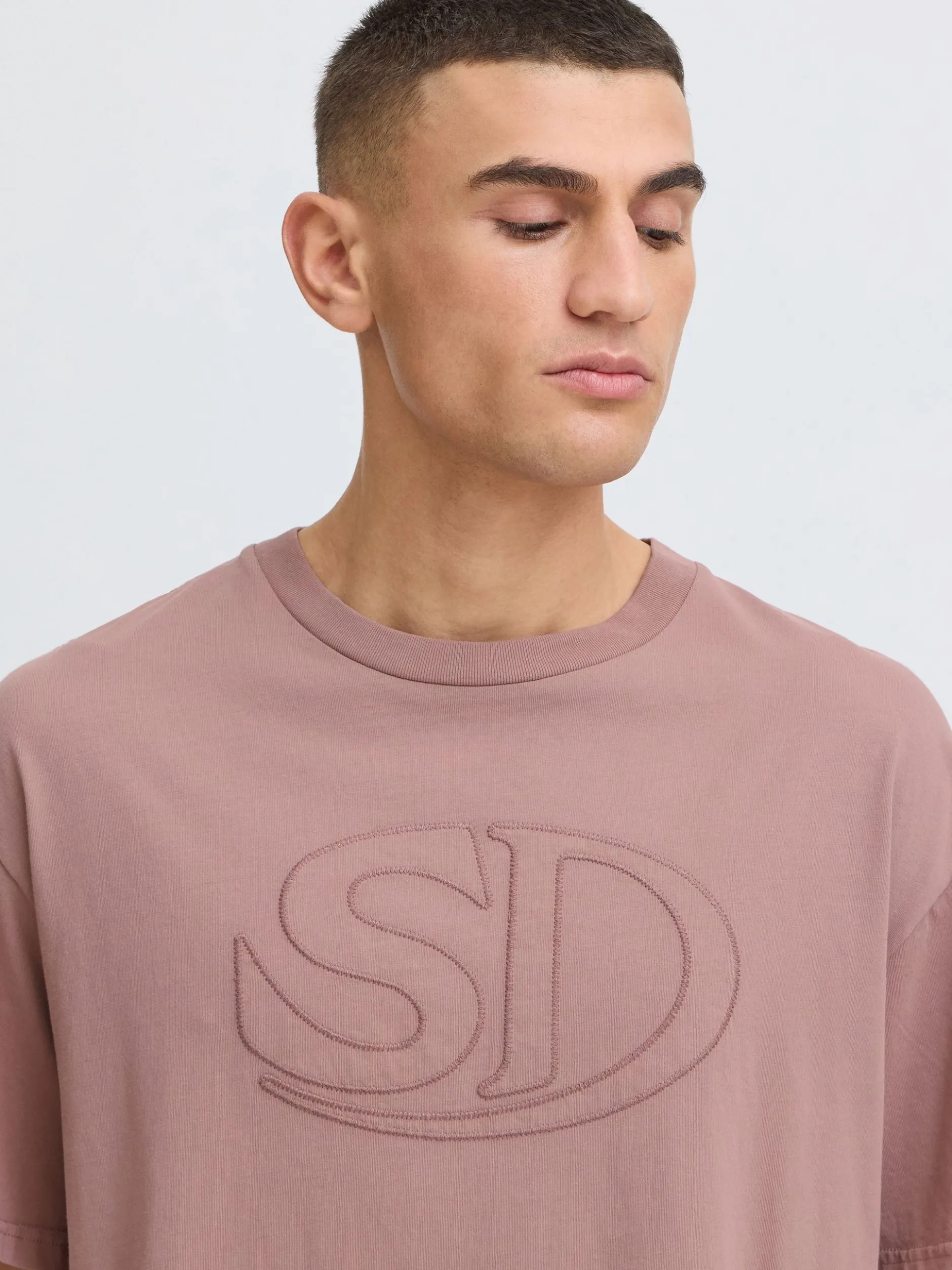 Solid Herren Rundhalsshirt - SDUncaster in rosa