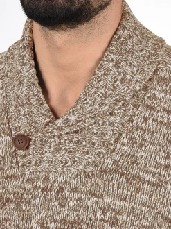 Solid Herren Schalkragenpullover - SDPhil in beige