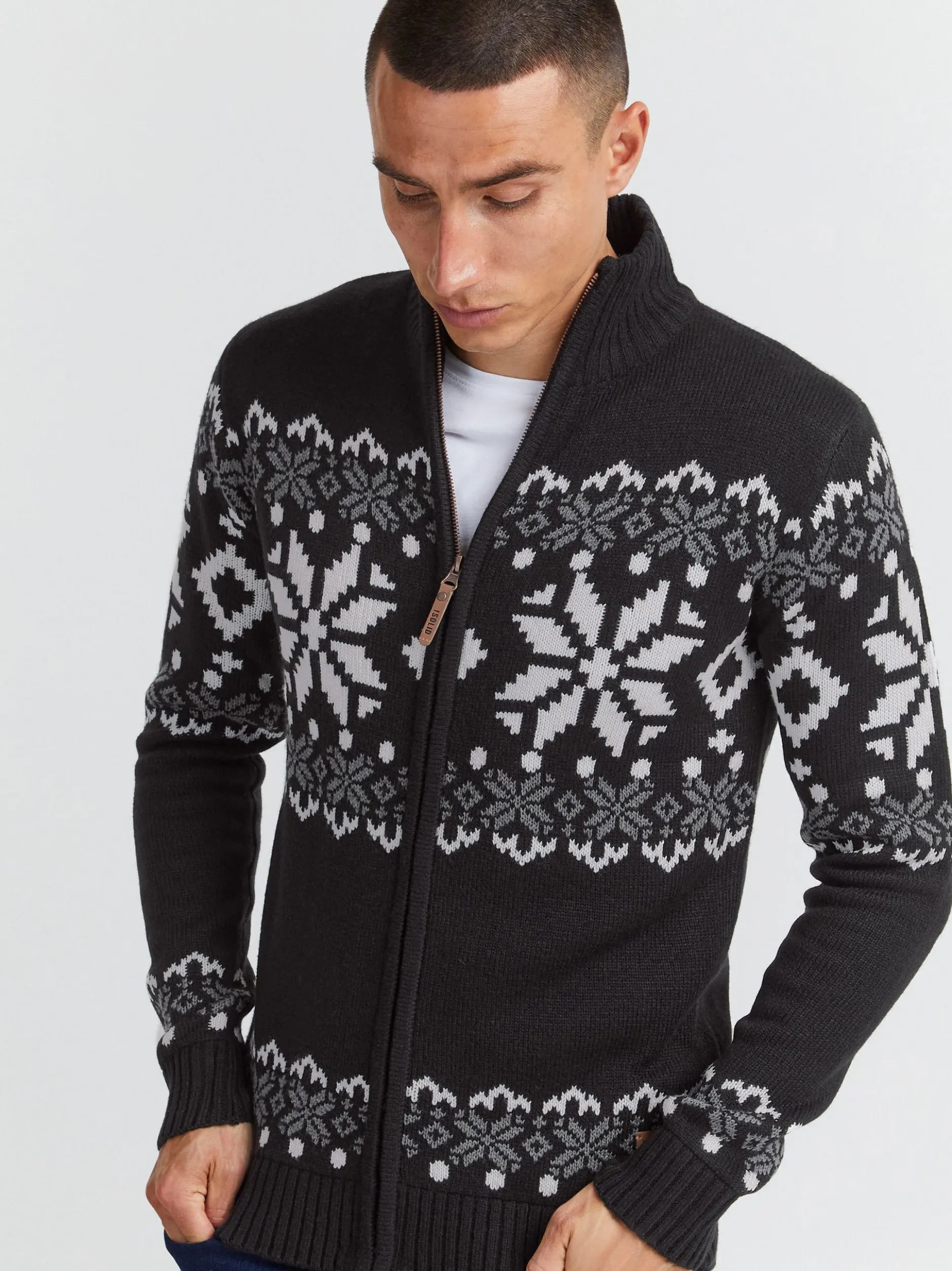 Solid Herren Strickjacke - SDNoran in schwarz