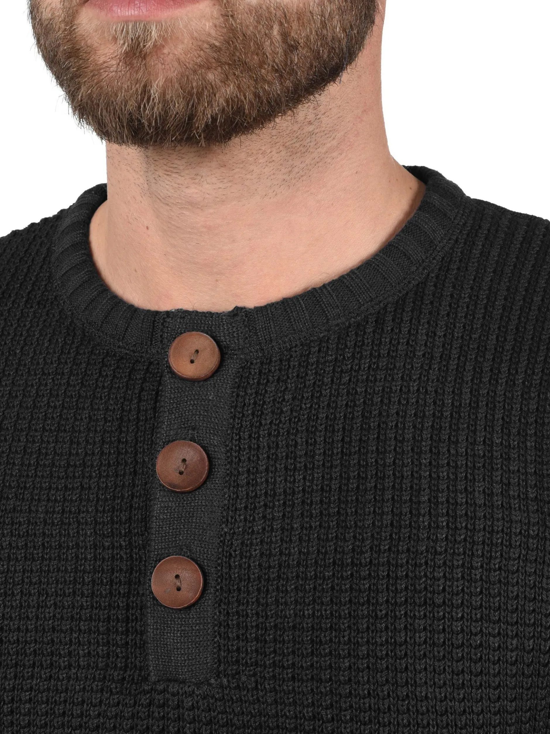 Solid Herren Strickpullover - SDTerrance in schwarz