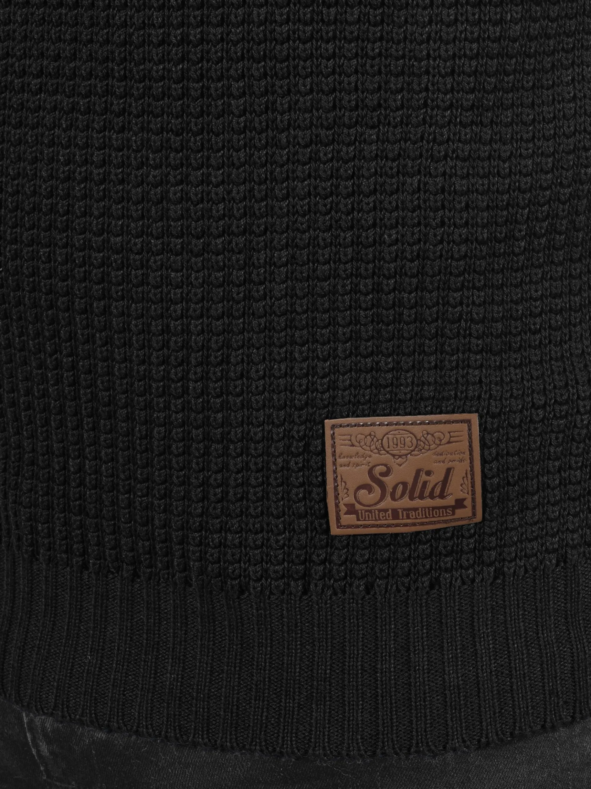 Solid Herren Strickpullover - SDTerrance in schwarz
