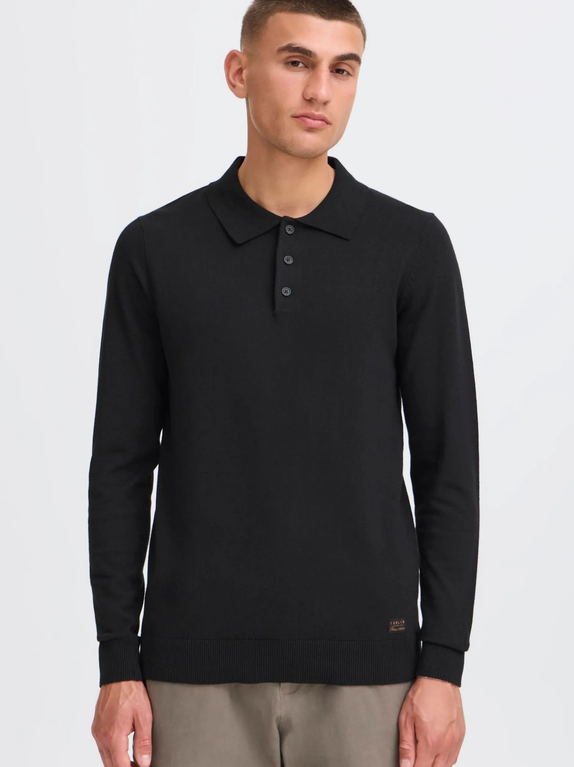 Solid Herren Strickpullover - SDAkel in schwarz