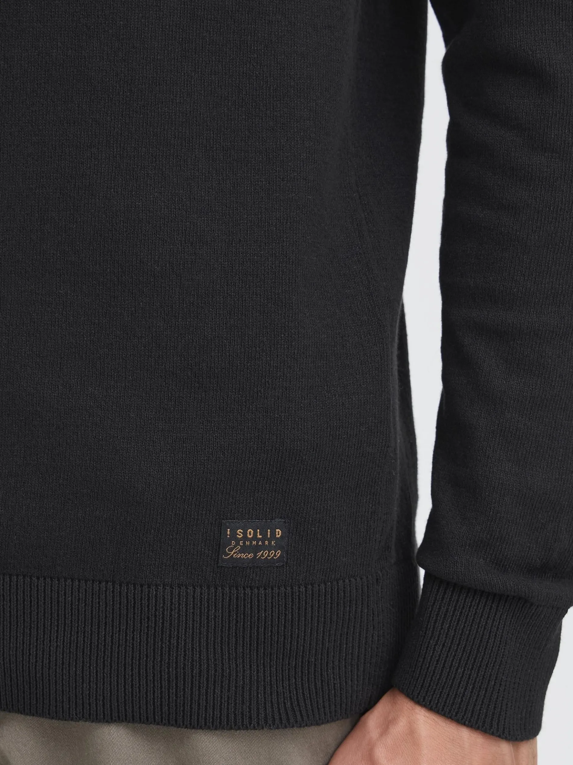 Solid Herren Strickpullover - SDAkel in schwarz