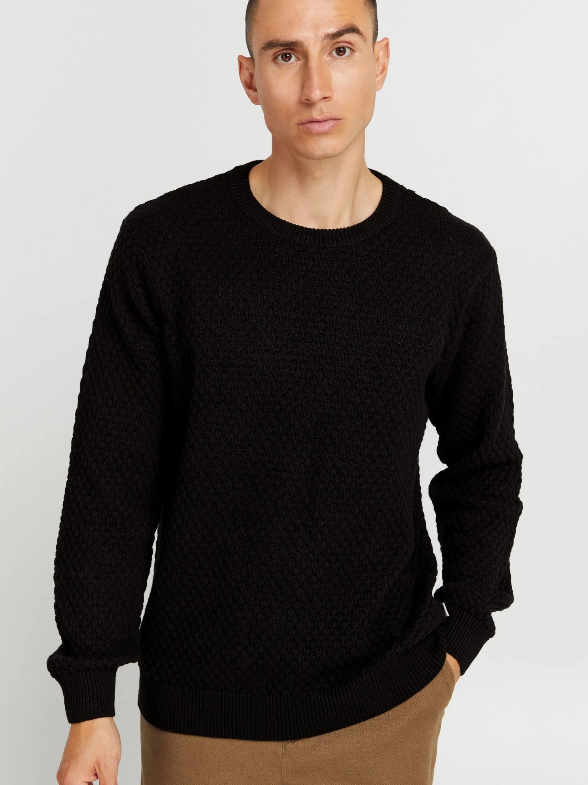 Solid Herren Strickpullover - SDClive in schwarz