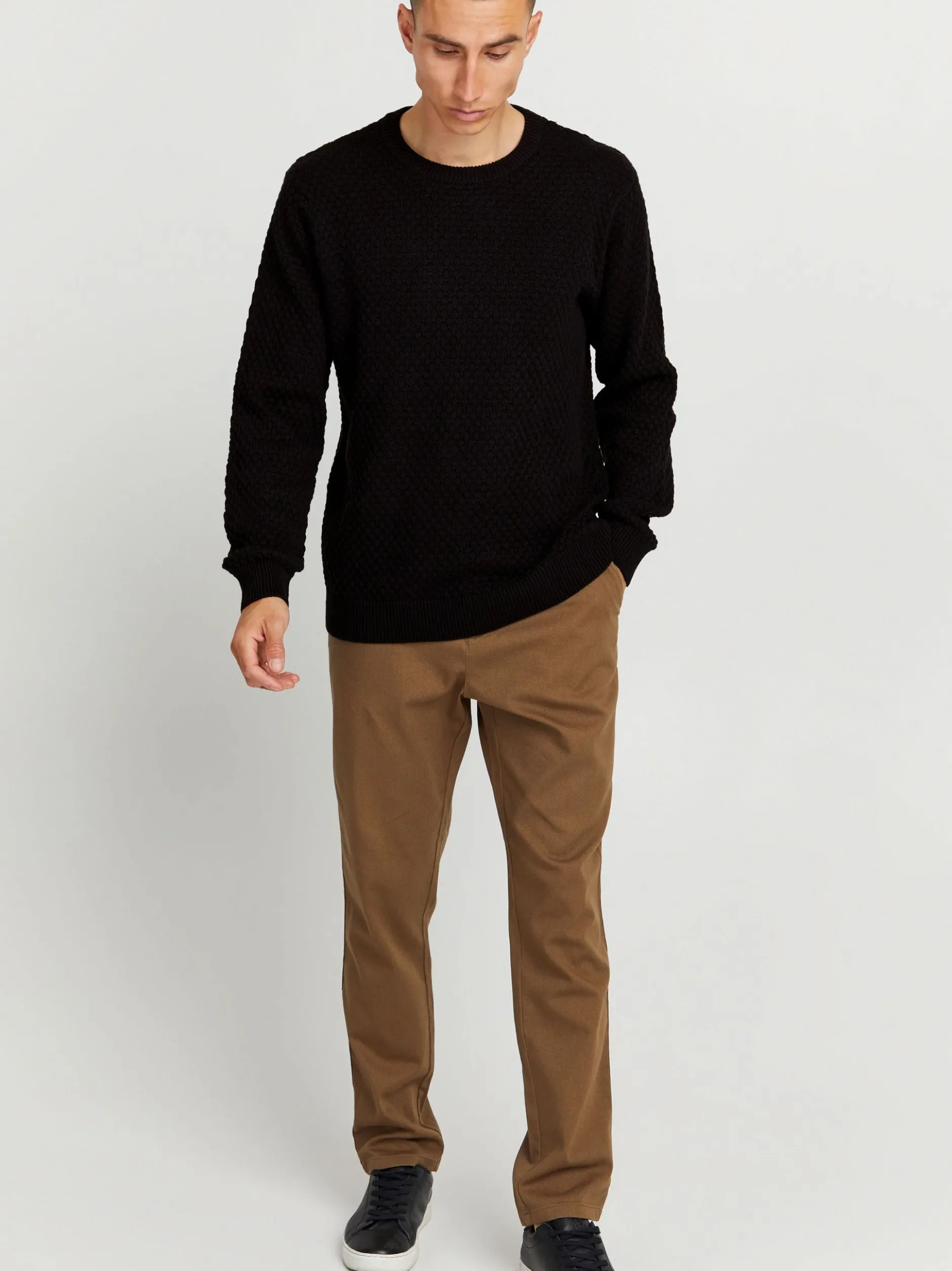 Solid Herren Strickpullover - SDClive in schwarz