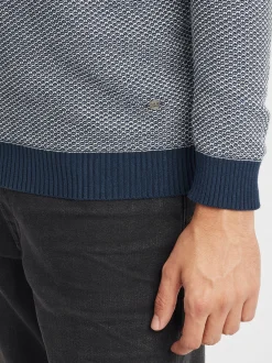 Solid Herren Strickpullover - SDDumon in blau