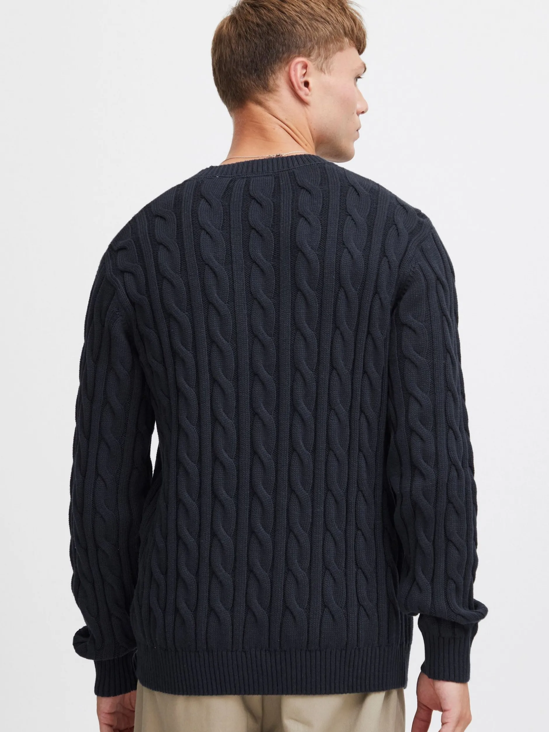 Solid Herren Strickpullover - SDGibril in blau