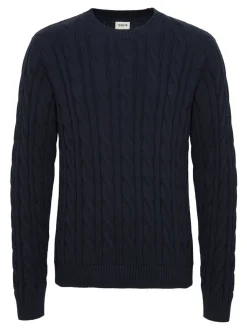 Solid Herren Strickpullover - SDGibril in blau