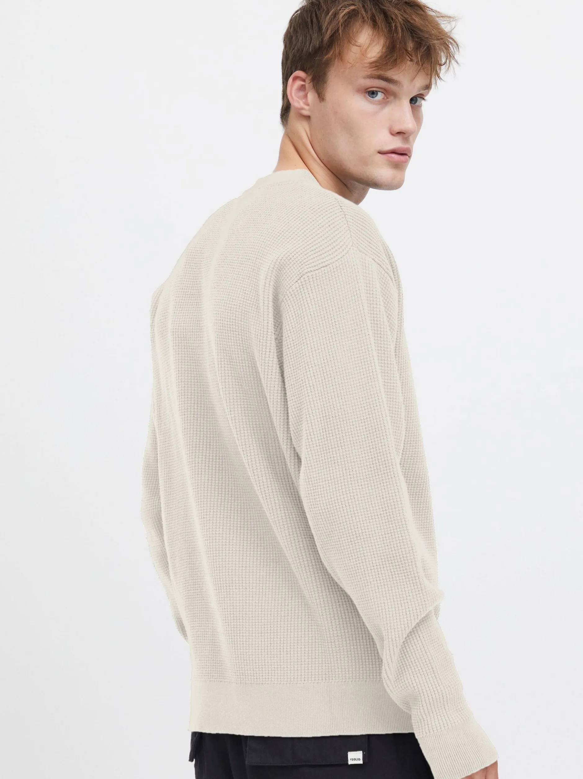 Solid Herren Strickpullover - SDHami in beige