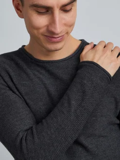 Solid Herren Strickpullover - SDJarah in grau