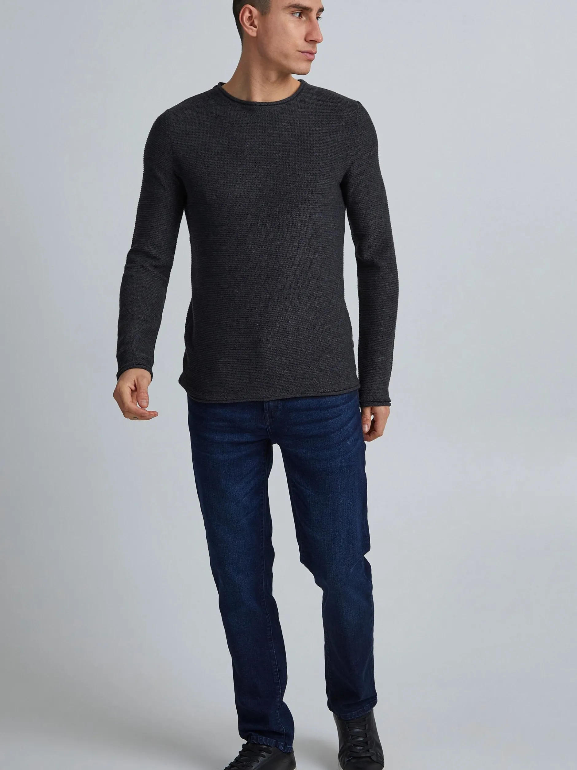 Solid Herren Strickpullover - SDJarah in grau