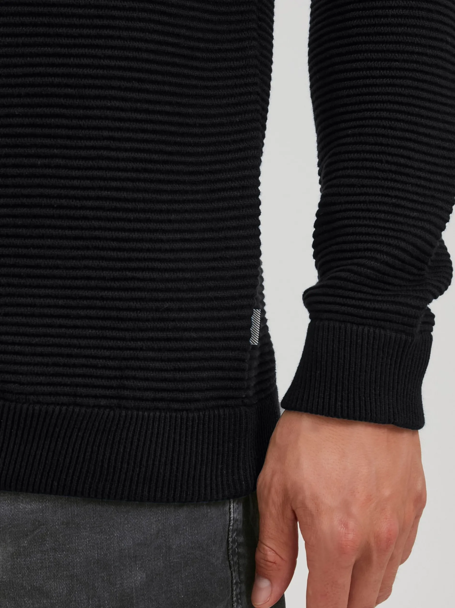 Solid Herren Strickpullover - SDNicholas in schwarz