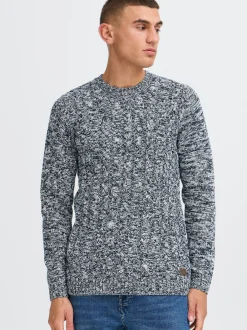 Solid Herren Strickpullover - SDRicco in blau