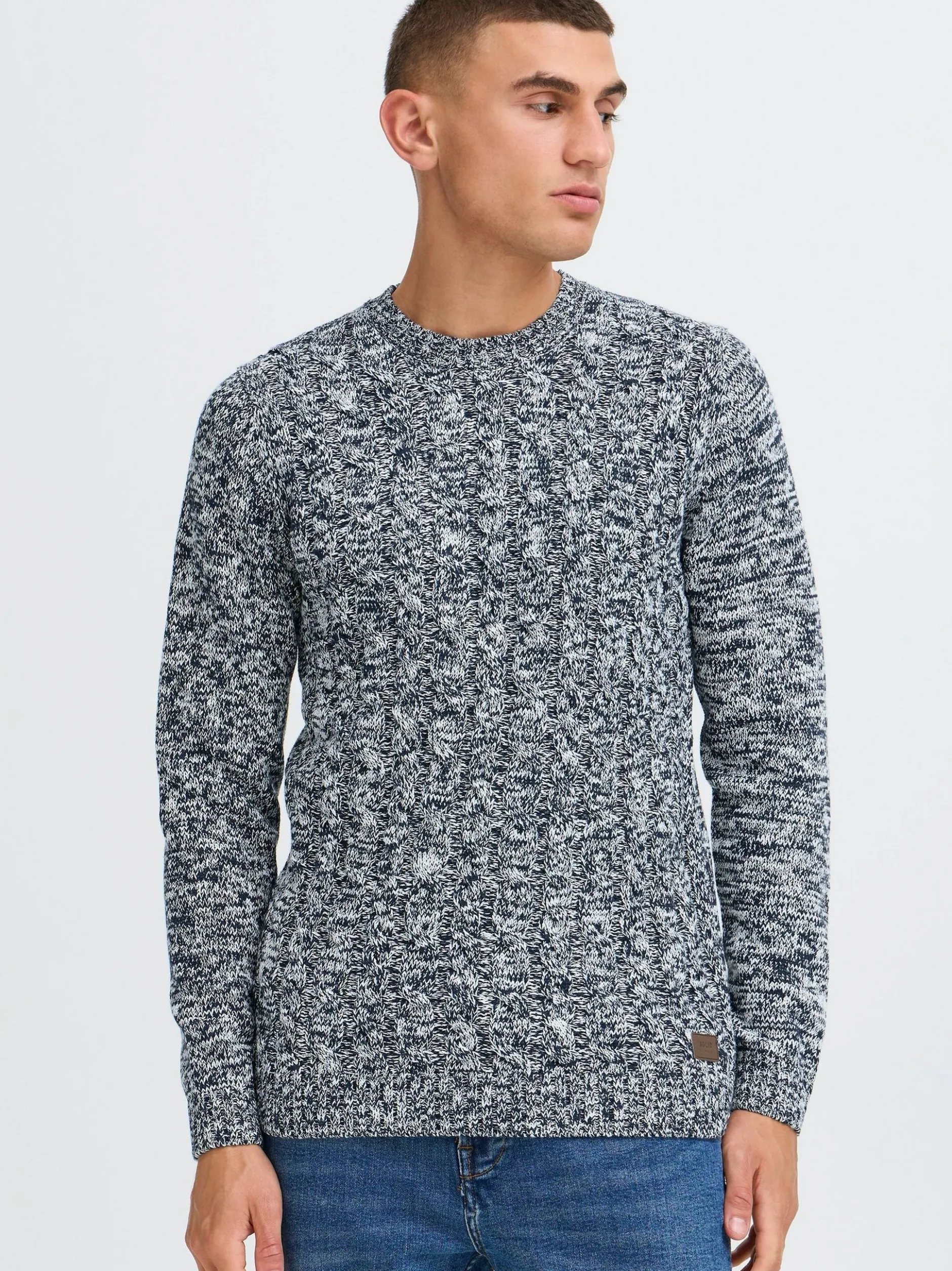 Solid Herren Strickpullover - SDRicco in blau