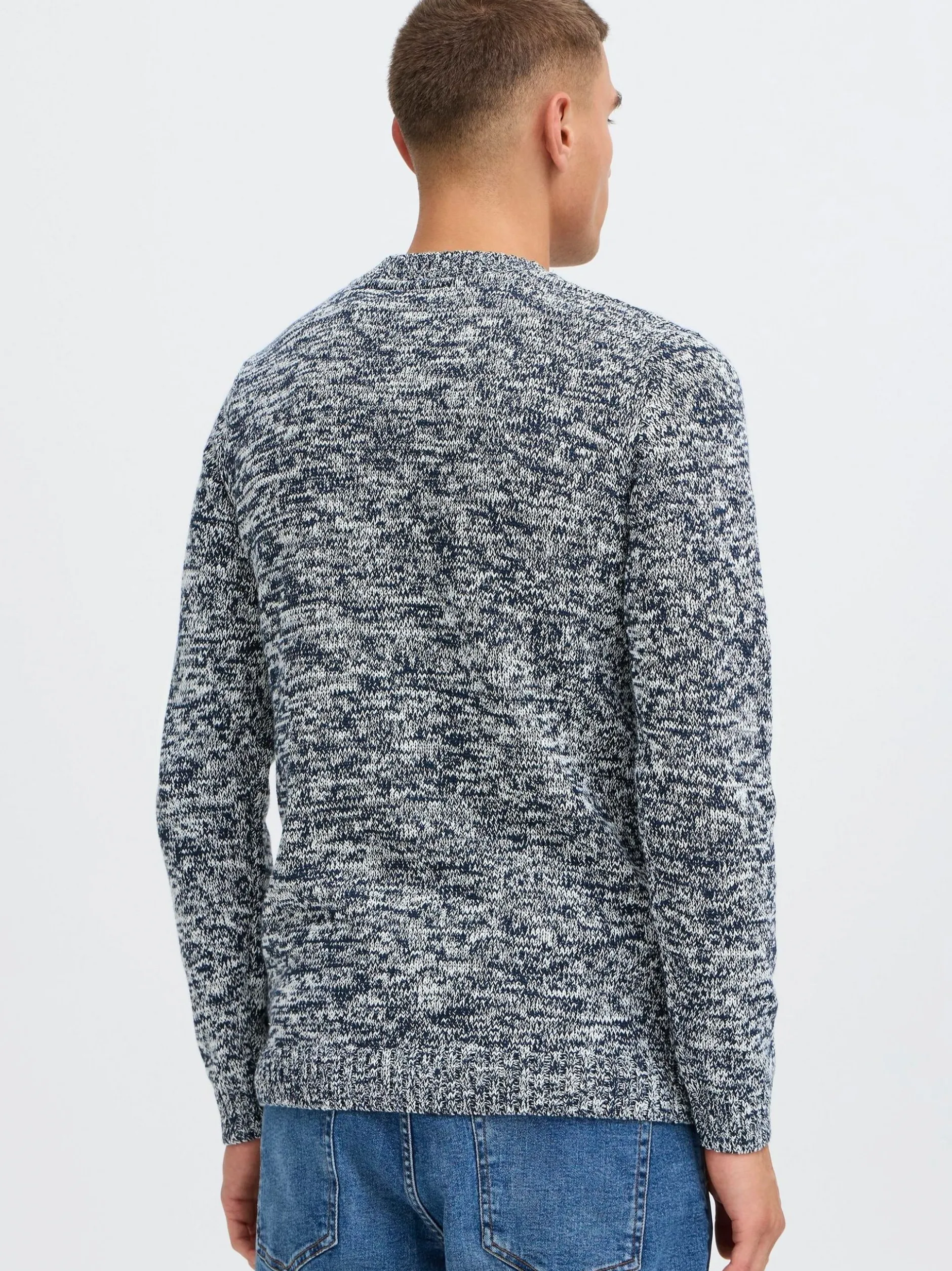 Solid Herren Strickpullover - SDRicco in blau