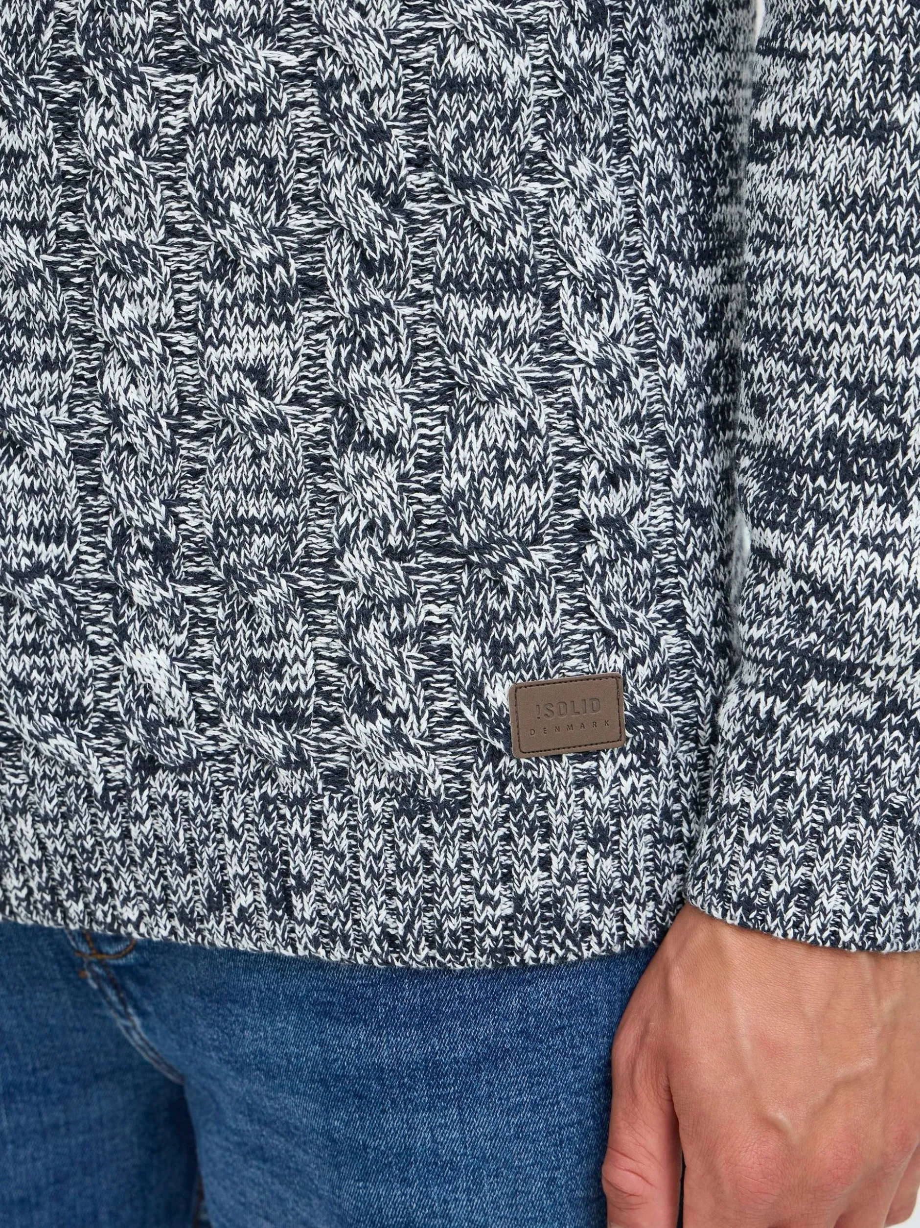 Solid Herren Strickpullover - SDRicco in blau