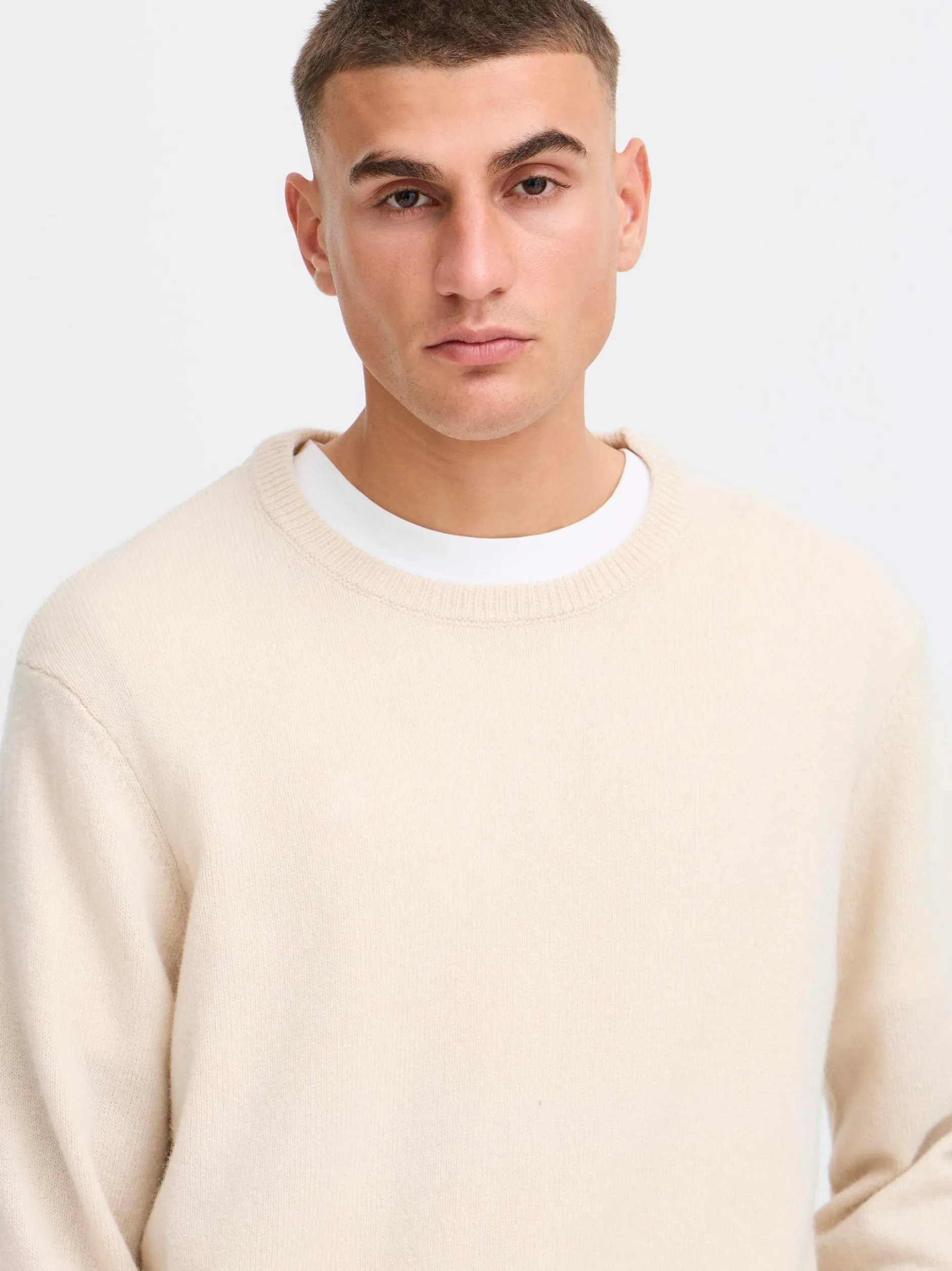 Solid Herren Strickpullover - SDRick in beige