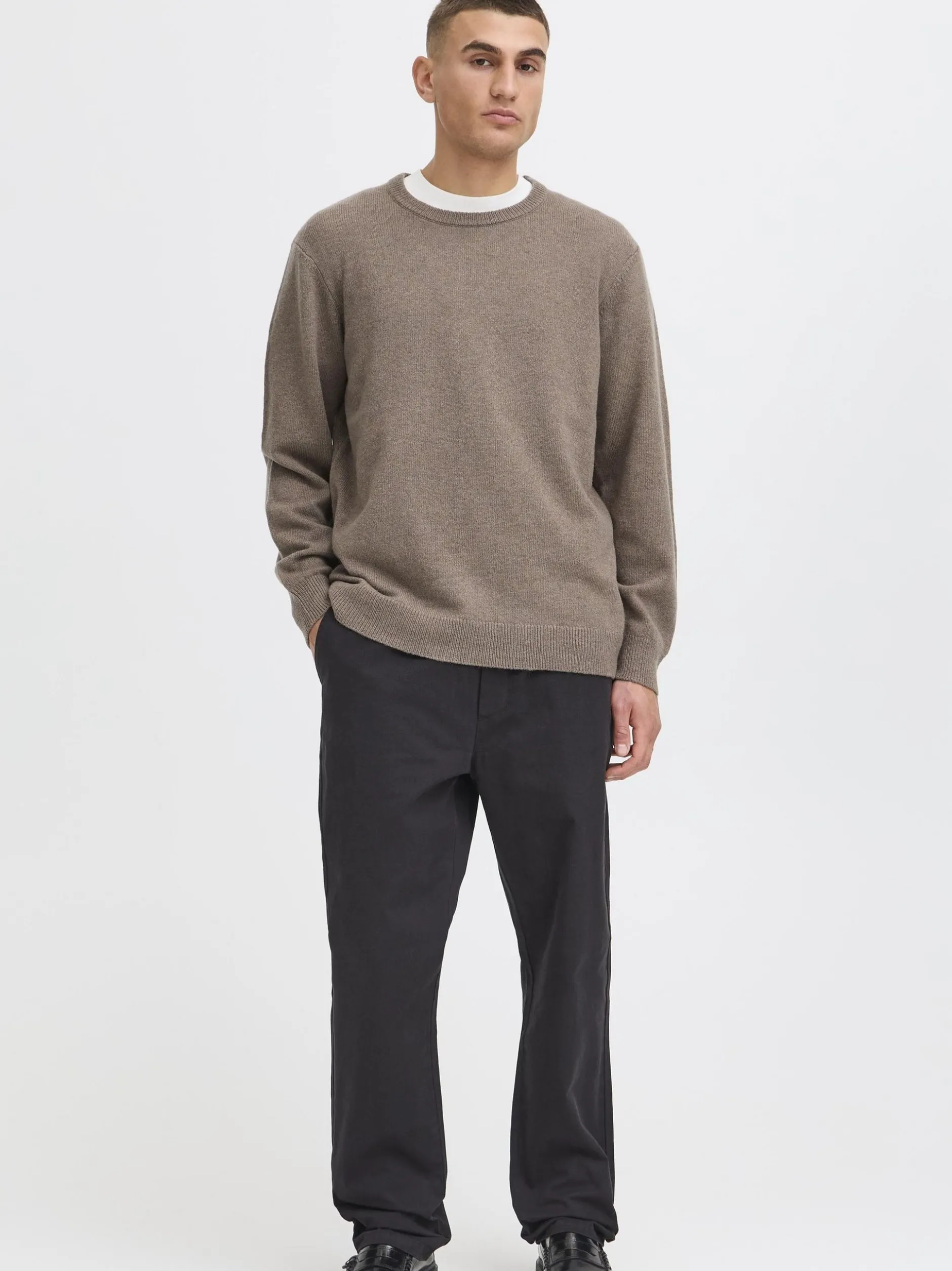 Solid Herren Strickpullover - SDRick in braun