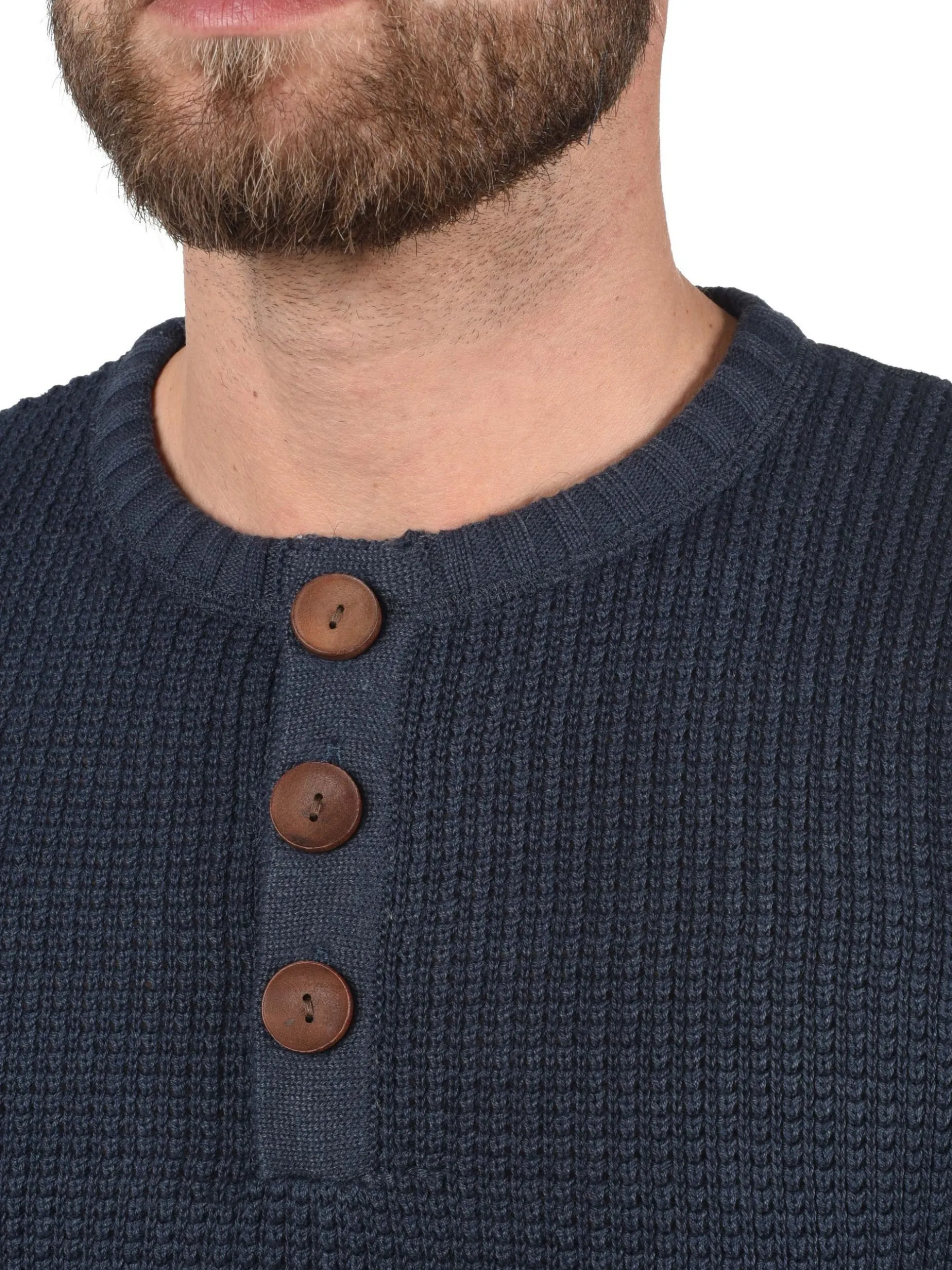 Solid Herren Strickpullover - SDTerrance in blau