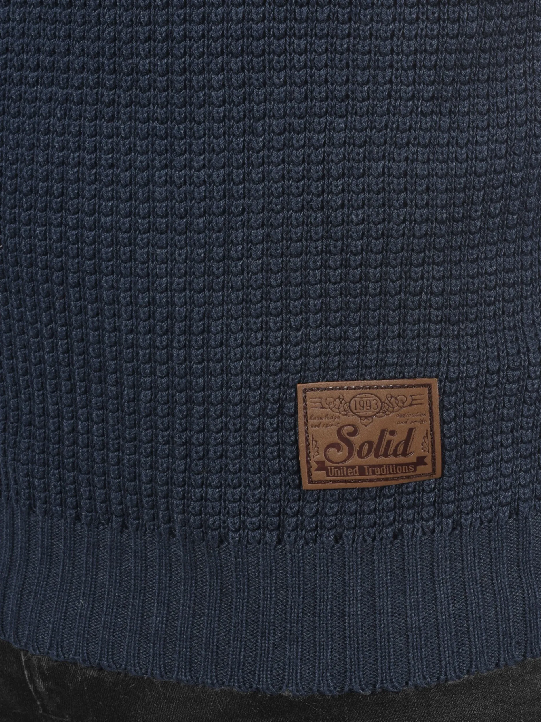 Solid Herren Strickpullover - SDTerrance in blau