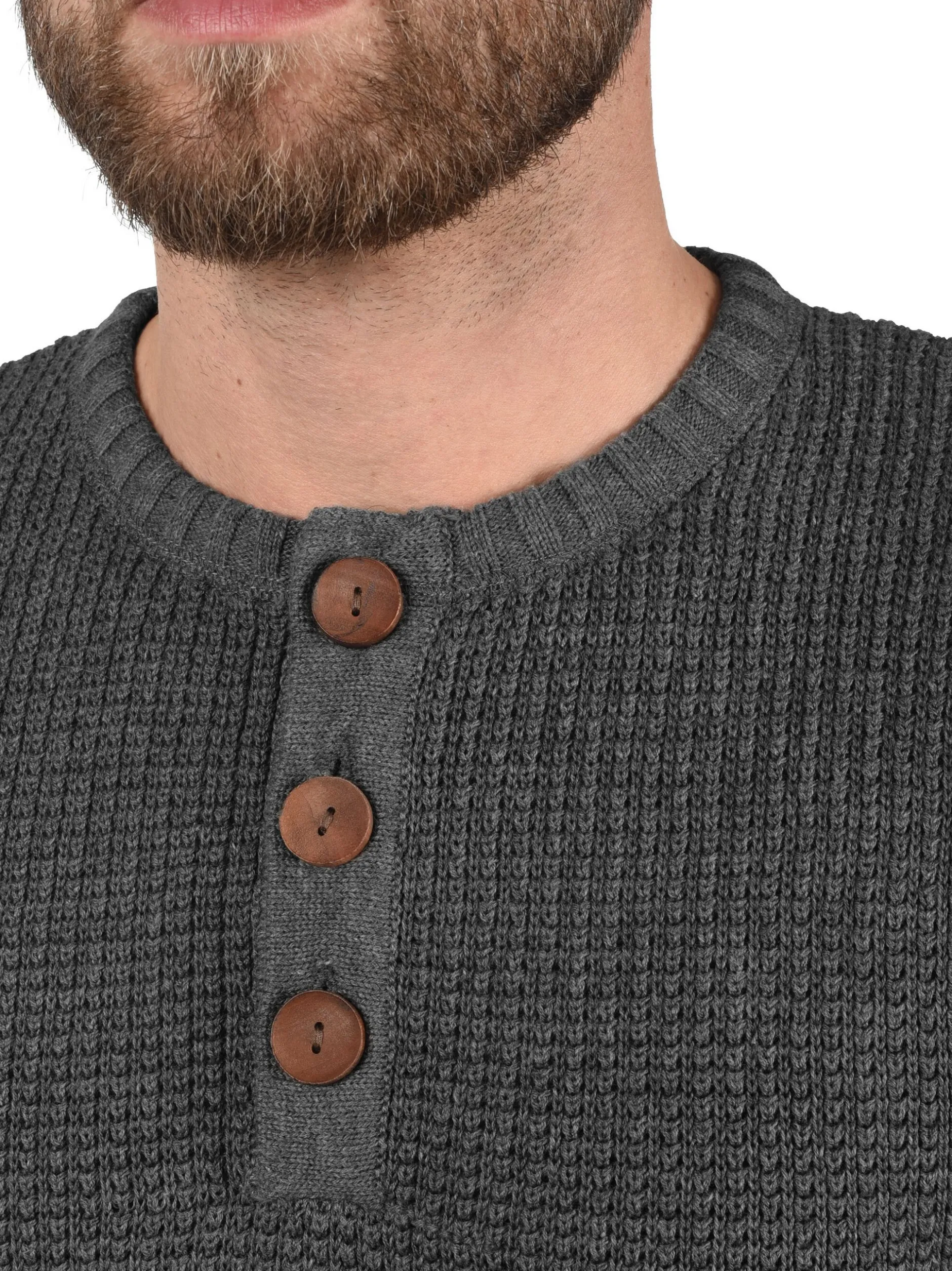 Solid Herren Strickpullover - SDTerrance in grau