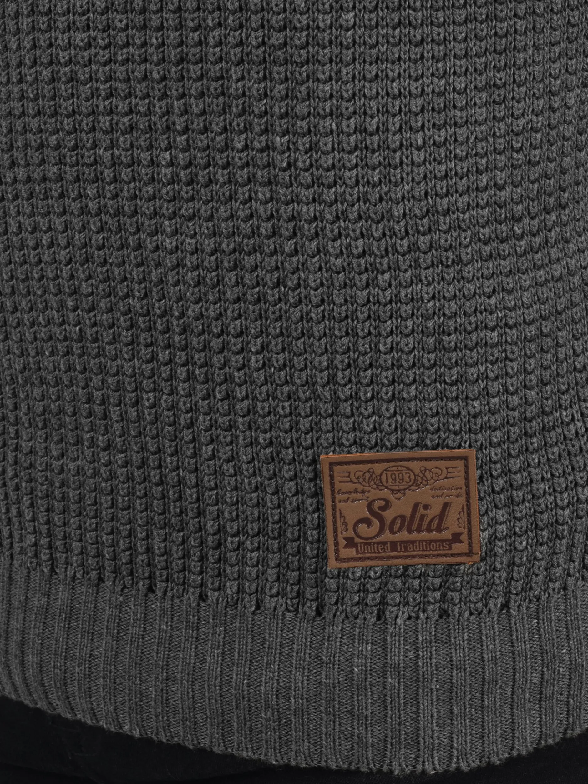 Solid Herren Strickpullover - SDTerrance in grau