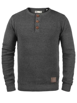 Solid Herren Strickpullover - SDTerrance in grau