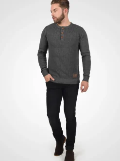 Solid Herren Strickpullover - SDTerrance in grau