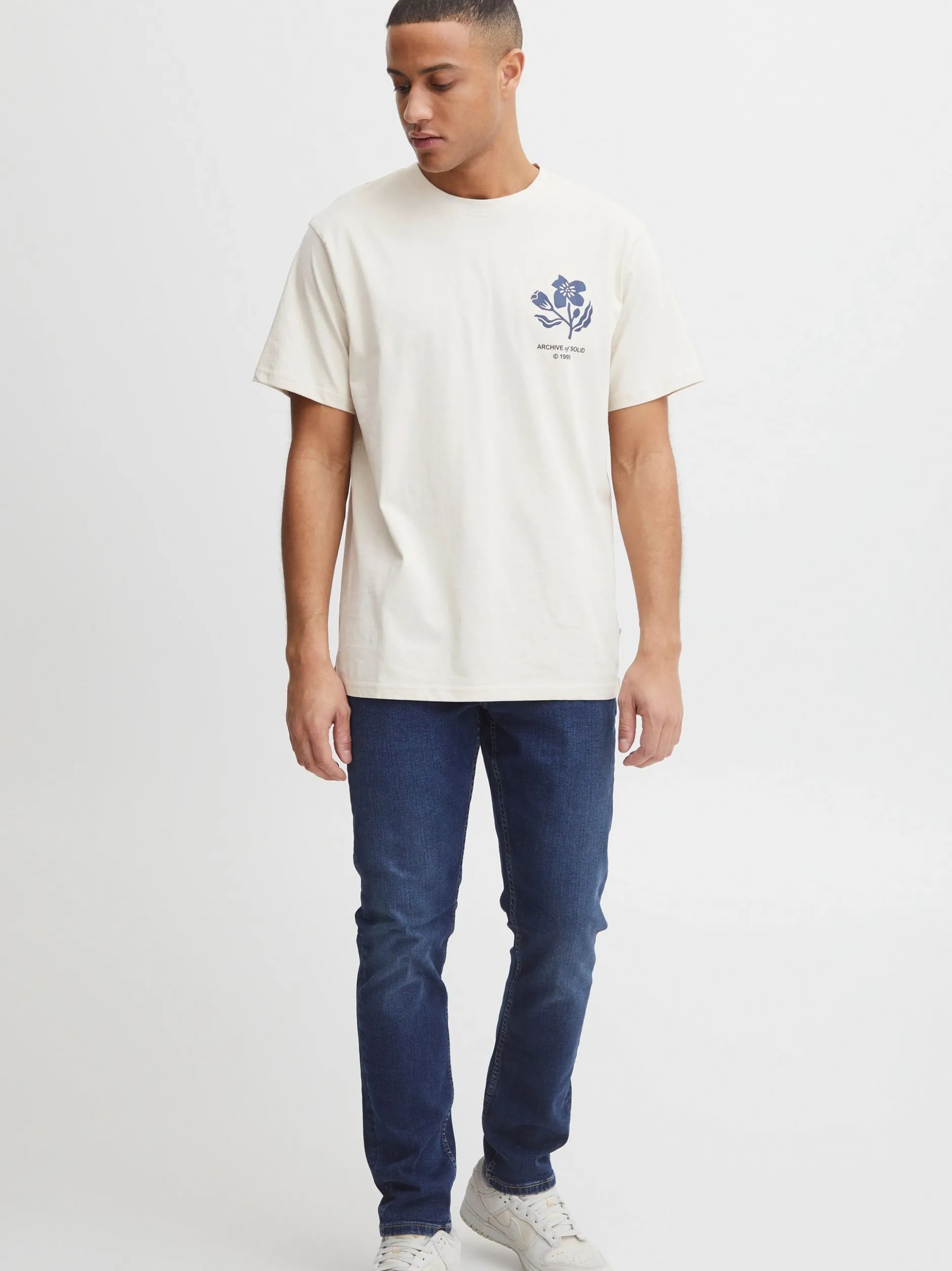 Solid Herren T-Shirt - SDFulton in beige