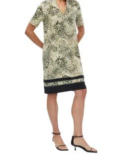s.Oliver BLACK LABEL Damen Midikleid in lind schwarz