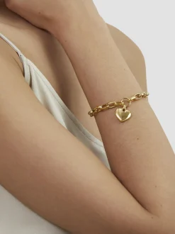 s.Oliver Damen Armband - Chunky Heart in gold